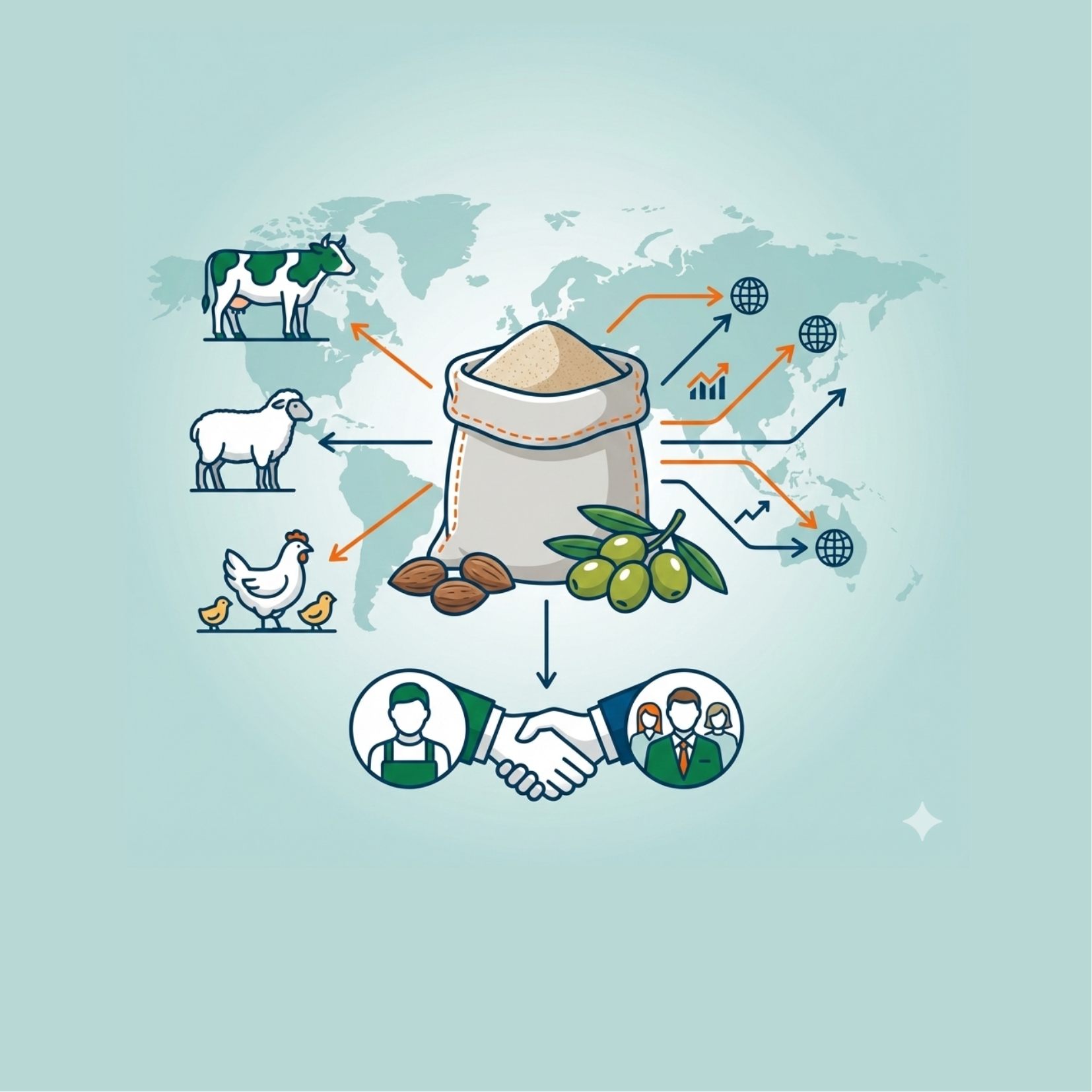 Feed raw material derived from olive pits